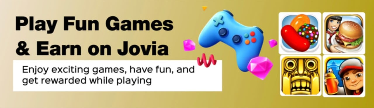 Play fun games and earn on Jovia