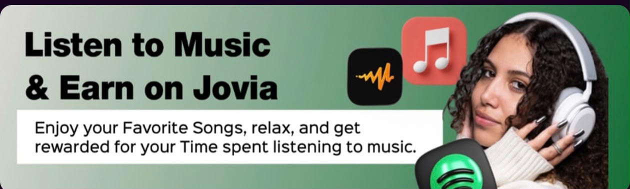 Listen to music and earn on Jovia